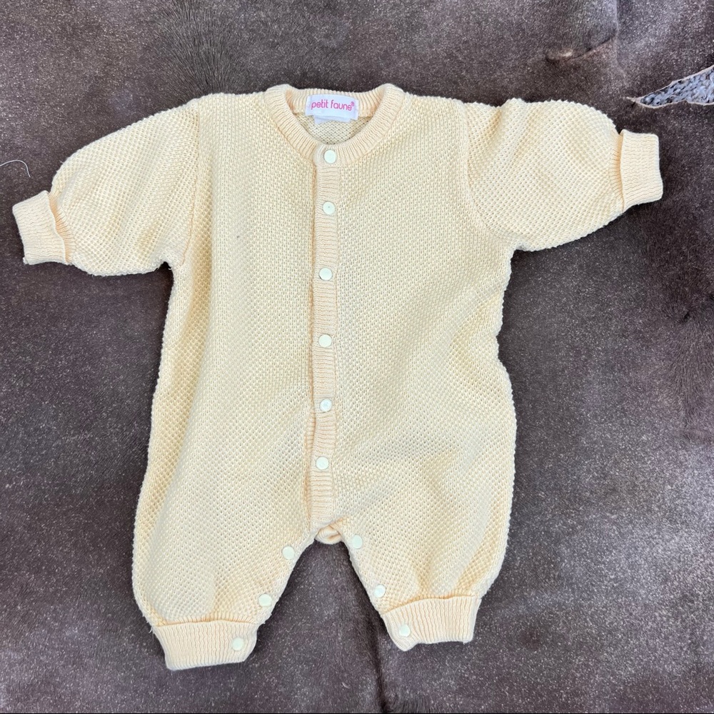 Petite Faune Crochet Knit Bodysuit Onesie